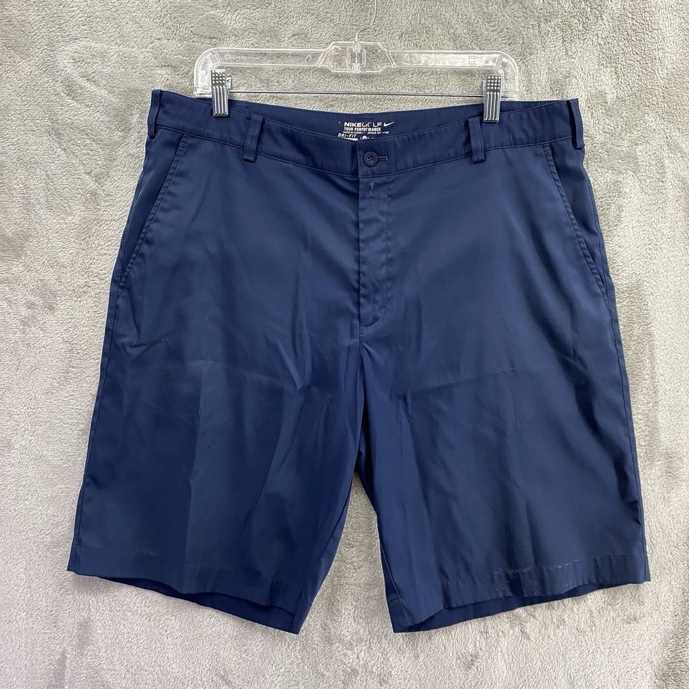 Nike Flex Core Golf Shorts Men's 36x10 Navy Dri-Fit Stretch Swoosh Logo AJ5493